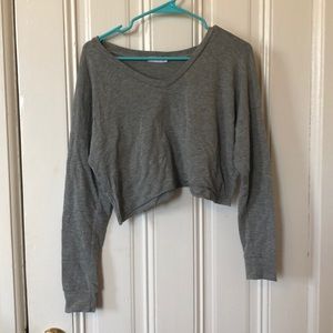 Grey Long Sleeve Crop